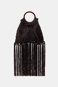 SAC EN TISSU À NŒUDS ET FRANGES