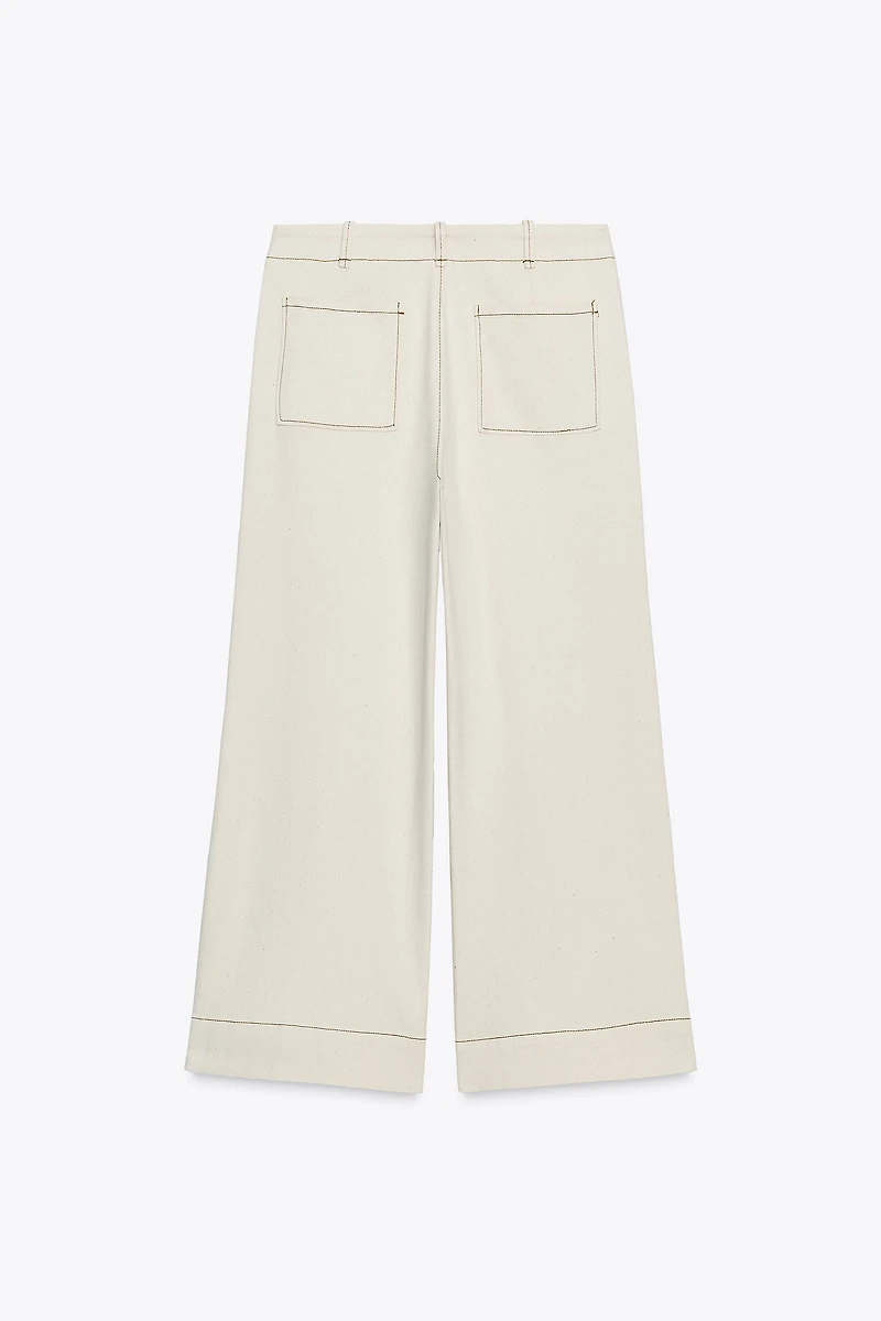 TOPSTITCHED CULOTTES