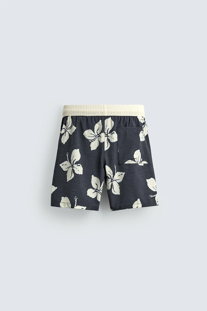 LONG HIBISCUS PRINT SWIMSUIT