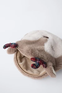 REINDEER FAUX FUR TOILETRY BAG