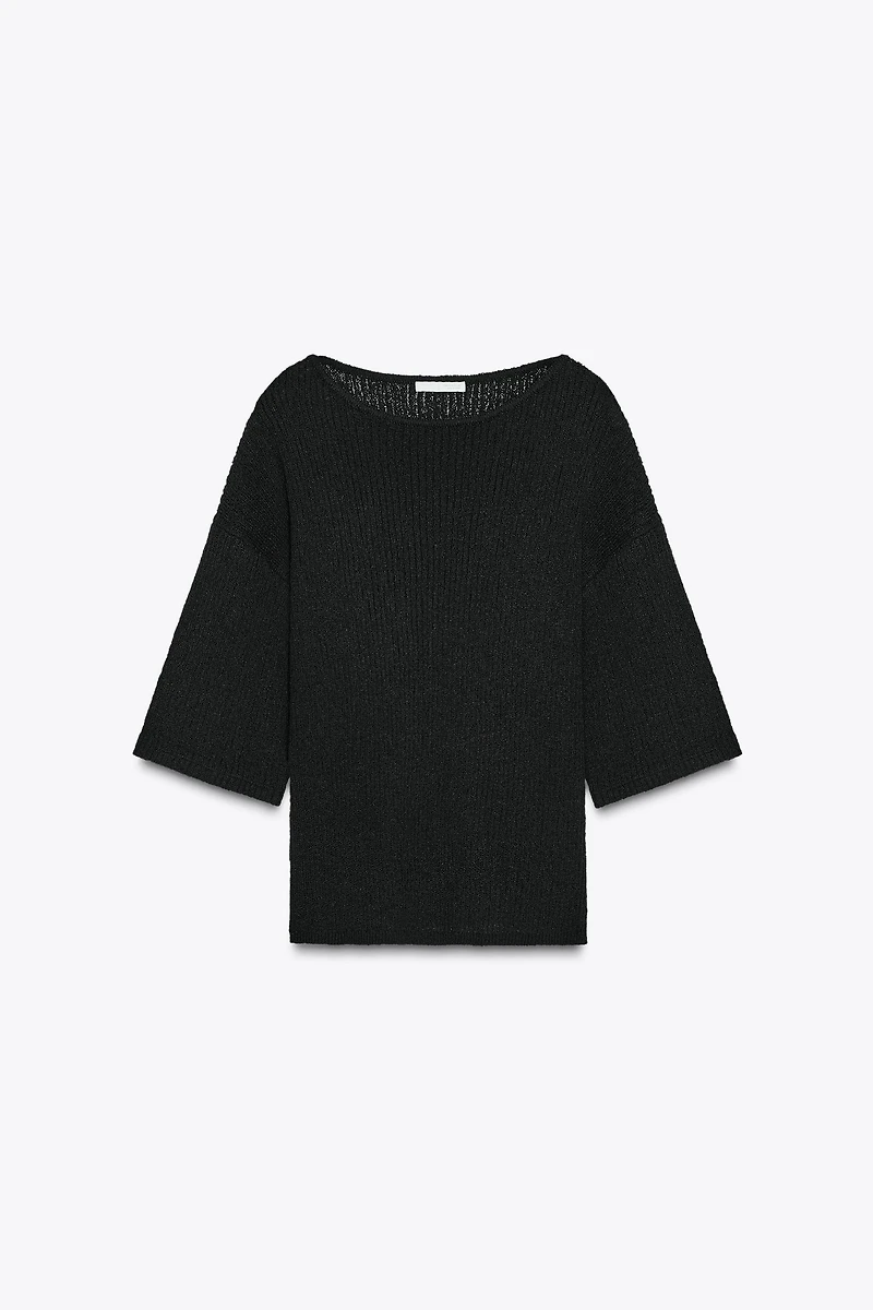 CUT OUT CAPE KNIT TOP