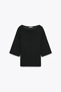 CUT OUT CAPE KNIT TOP