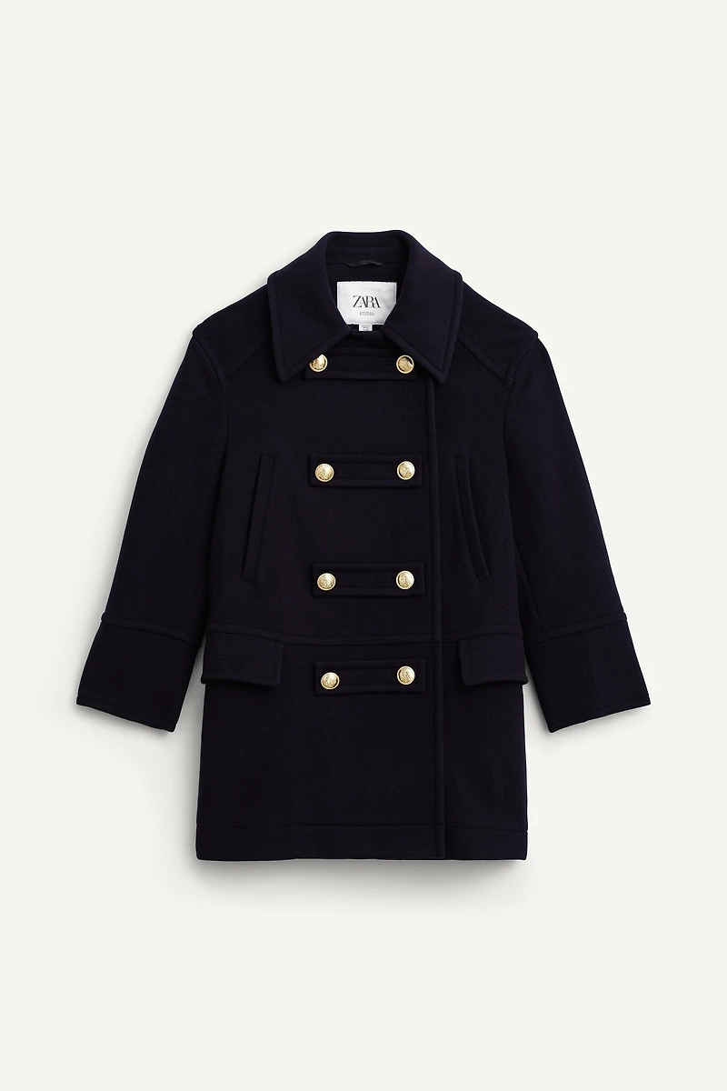 MANTEAU À BOUTONNAGE CROISÉ MÉLANGE DE LAINE ÉDITION LIMITÉE