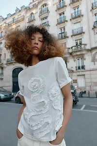 VOLUMINOUS FLORAL TOP