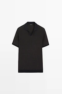 Pull polo en maille 100 % coton