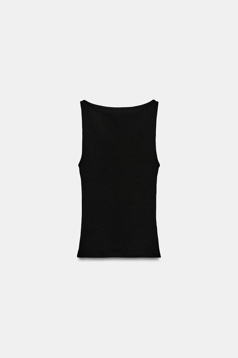 MINIMAL SLEEVELESS T-SHIRT