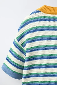 STRIPED KNIT T-SHIRT