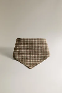 CHECK COTTON LINEN PET BANDANA