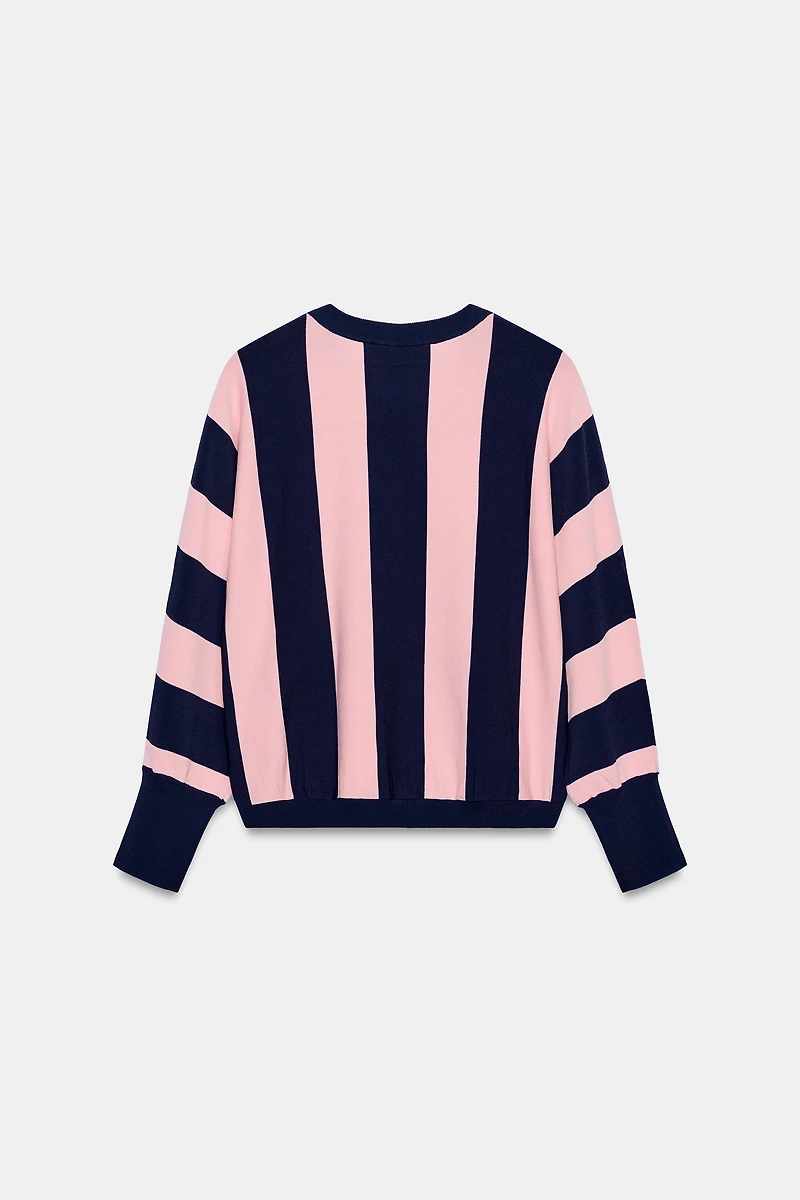 STRIPED KNIT SWEATSHIRT