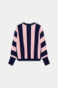STRIPED KNIT SWEATSHIRT