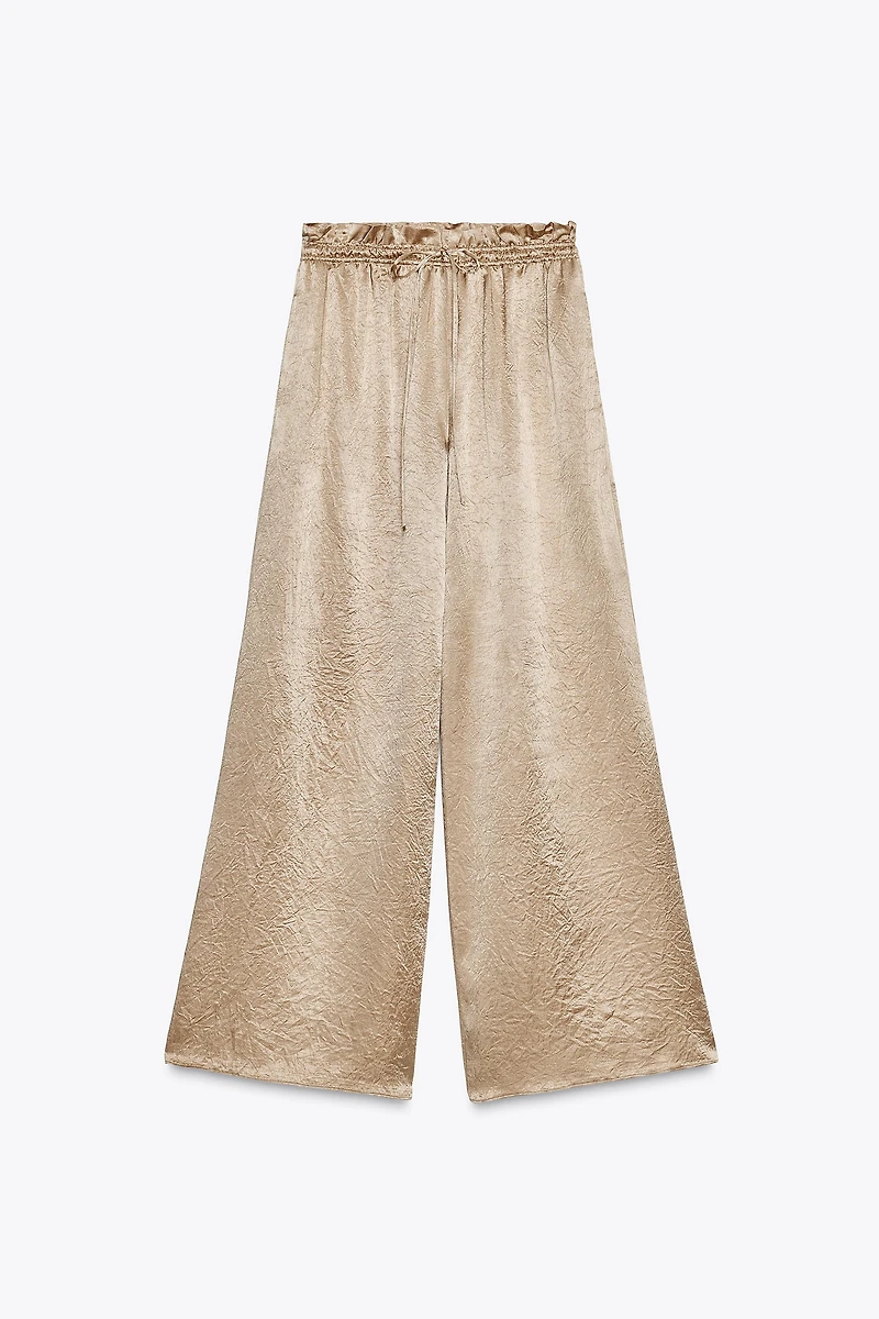 ZW COLLECTION SATIN WIDE LEG PANTS