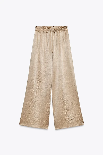 ZW COLLECTION SATIN WIDE LEG PANTS