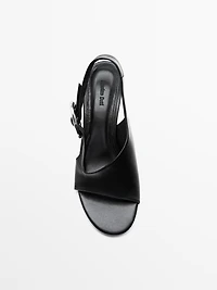High-heel sandals with buckle