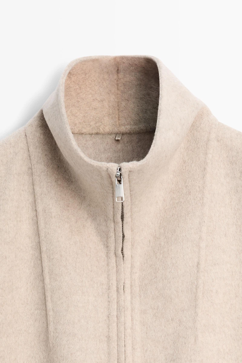 Wool blend bomber jacket