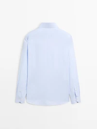 Chemise slim micro-carreaux 100 % coton