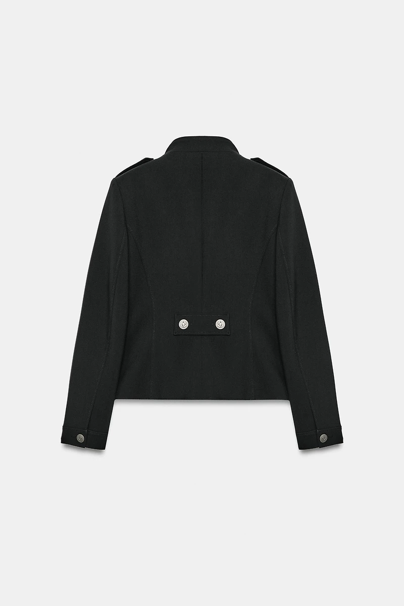 FITTED JACKET WITH SHOULDER PADS AND BUTTONS