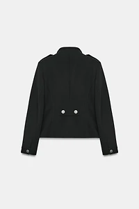 FITTED JACKET WITH SHOULDER PADS AND BUTTONS