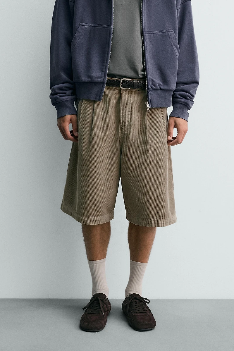 WIDE FIT CORDUROY SHORTS