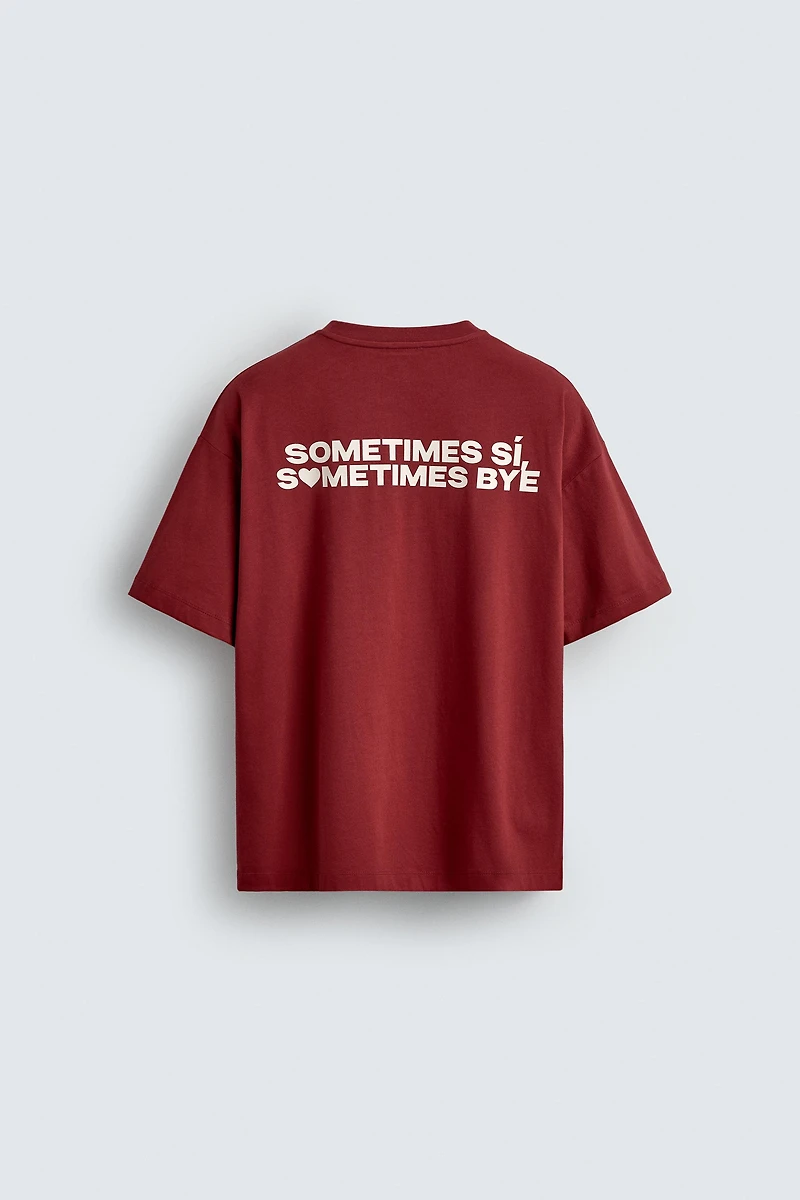 PRINTED TEXT POCKET T-SHIRT