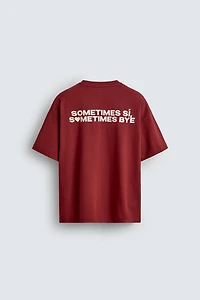 PRINTED TEXT POCKET T-SHIRT