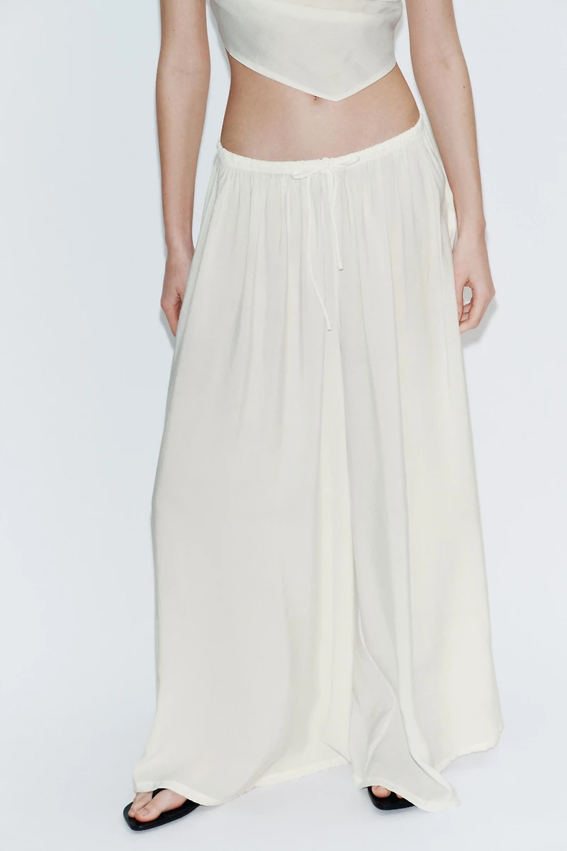 PANTALON PALAZZO À CORDONS