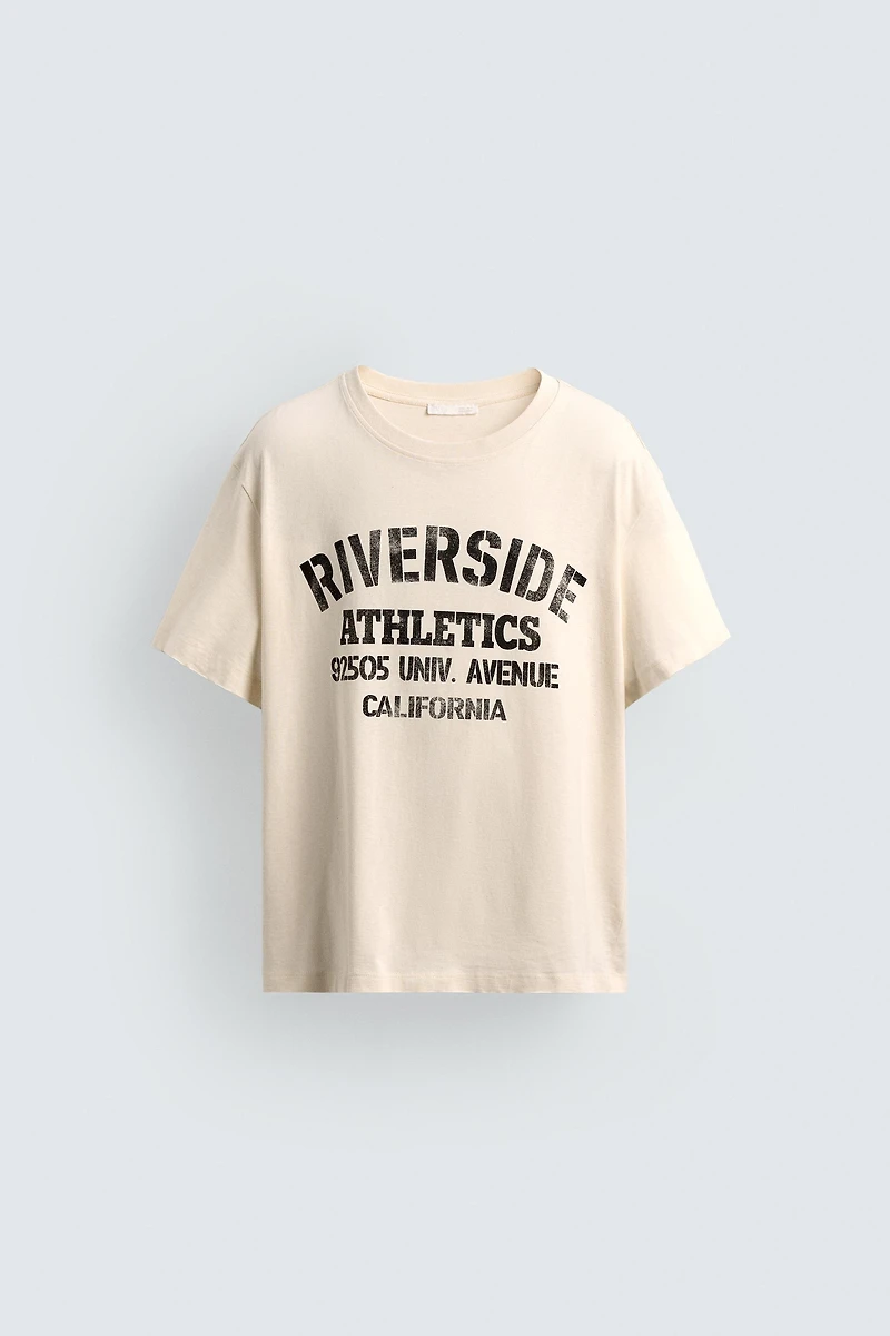 T-SHIRT RELAXED FIT TEXTE DÉLAVÉ