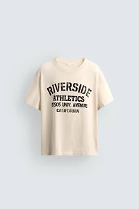 T-SHIRT RELAXED FIT TEXTE DÉLAVÉ