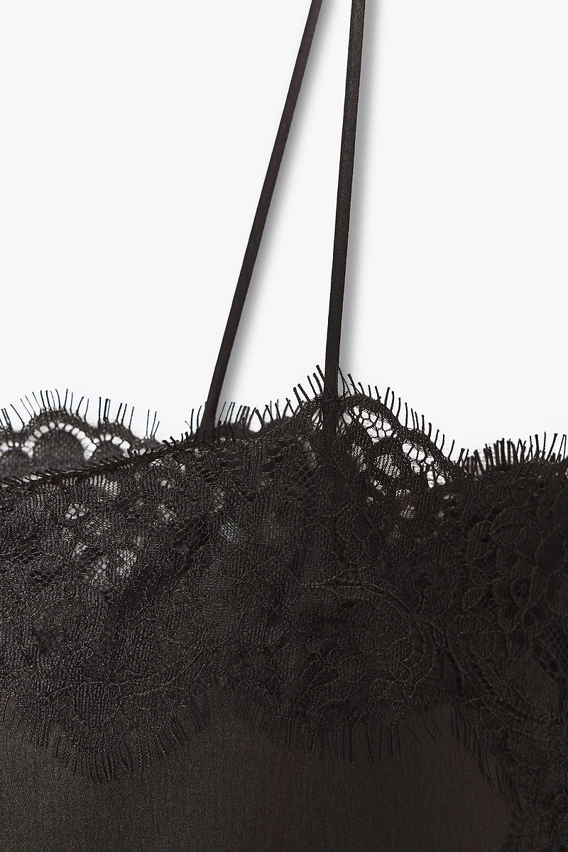 SATIN EFFECT LACE TOP ZW COLLECTION