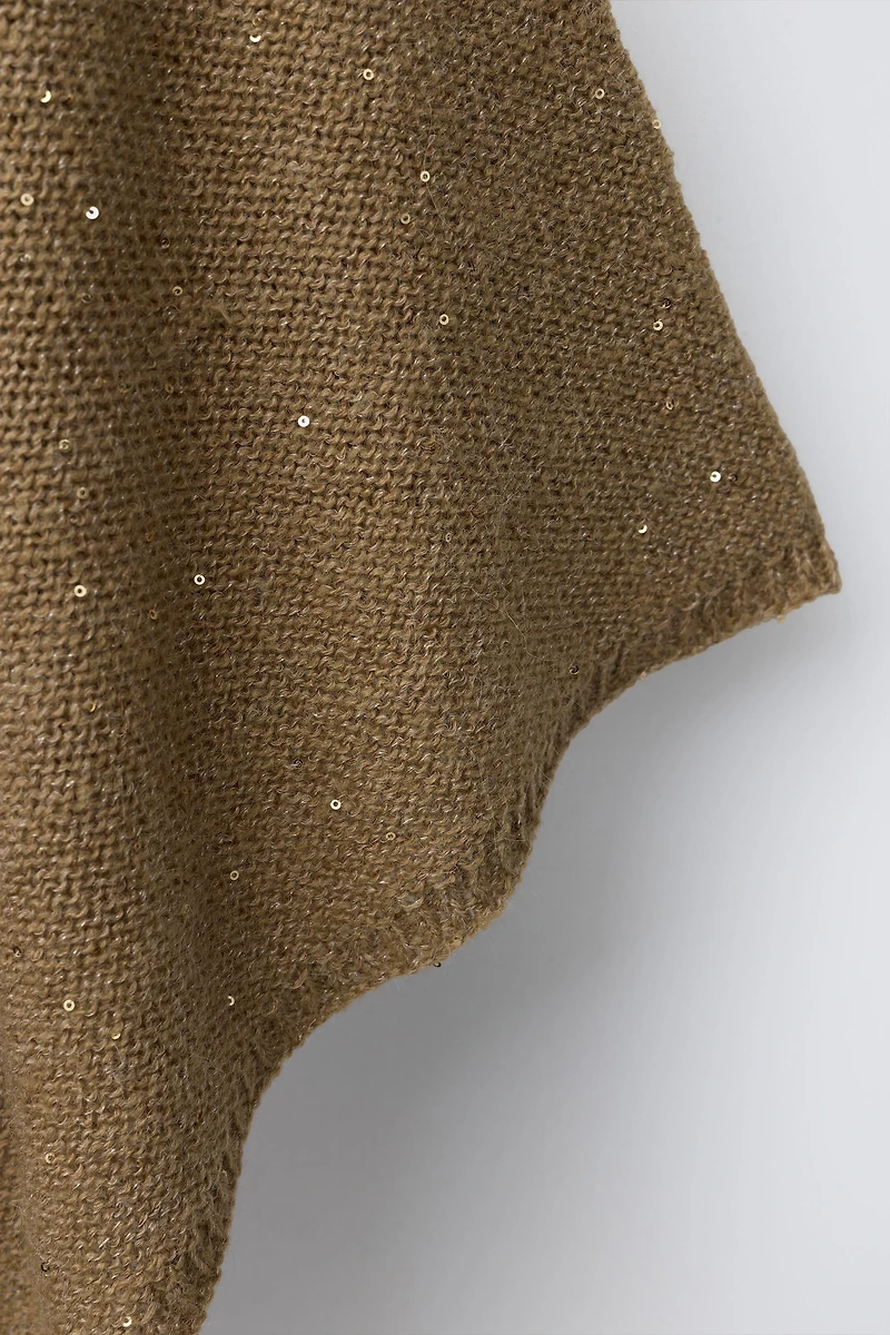 SEQUIN KNIT CAPE