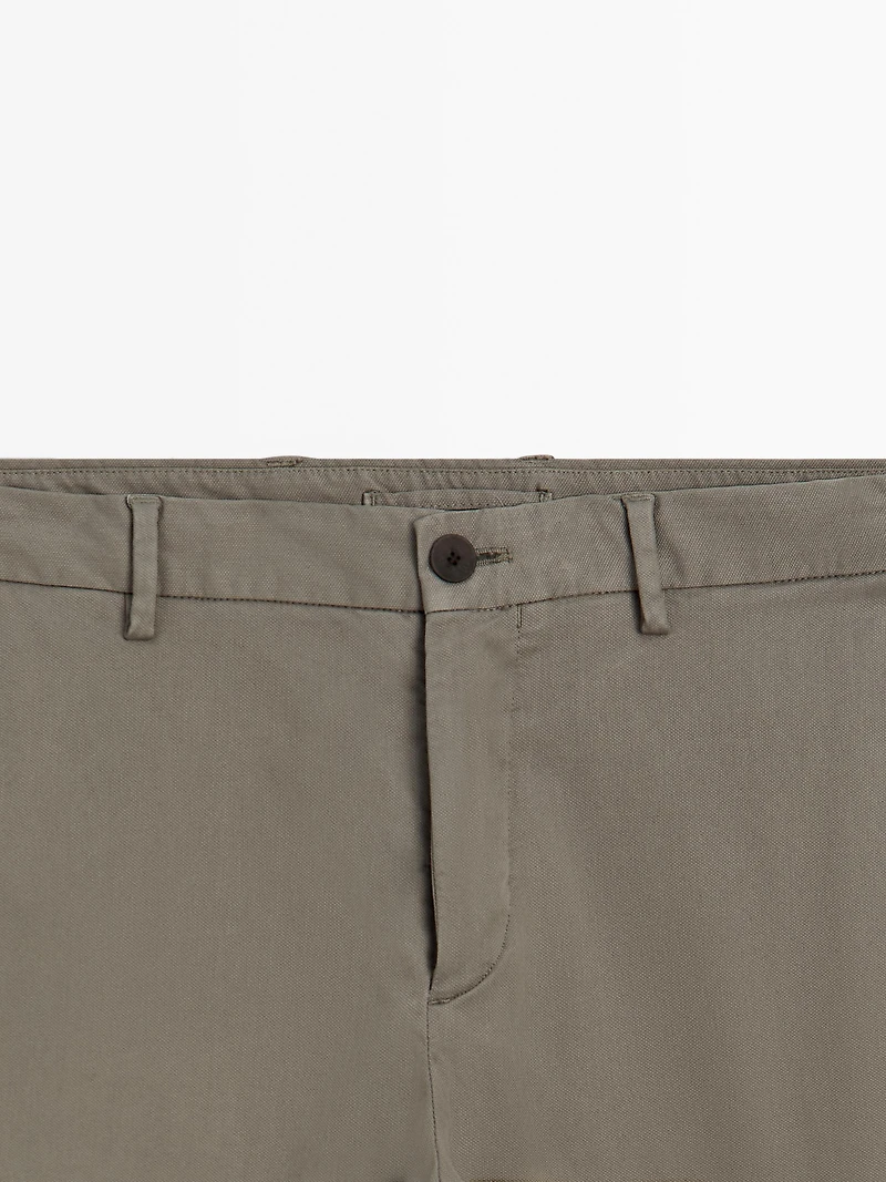 Slim fit textured trousers