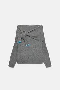 OFF-THE-SHOULDER KNIT SWEATER
