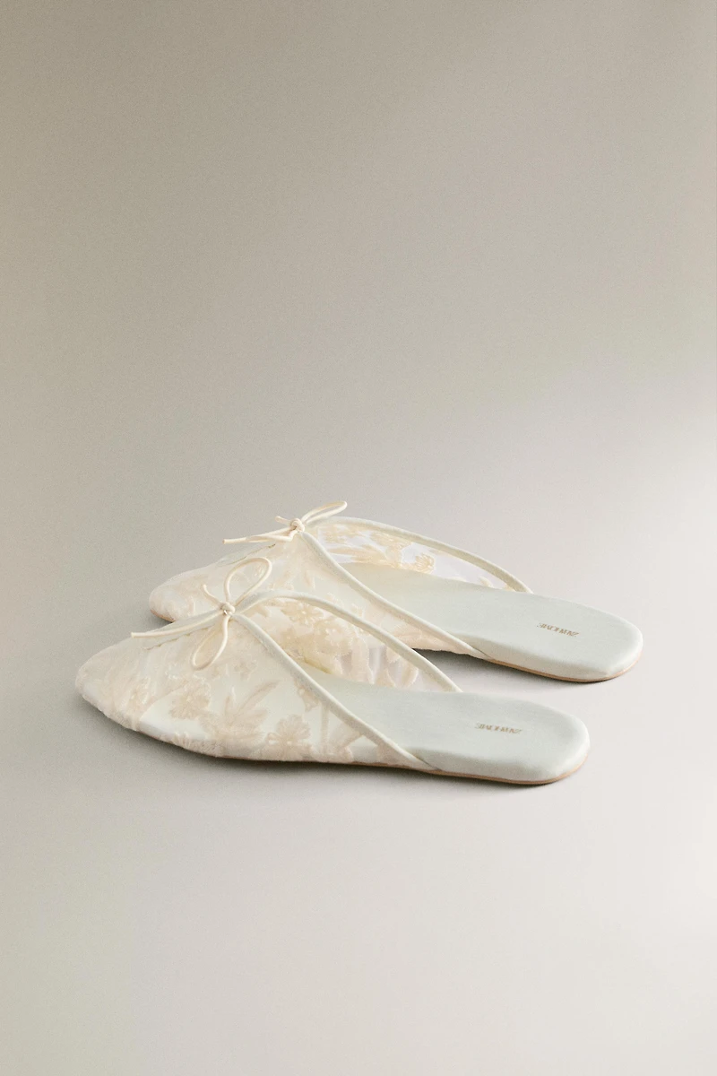 CHAUSSON MULE BRODERIE FLEURS