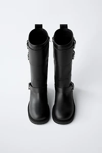 TALL BIKER BOOTS