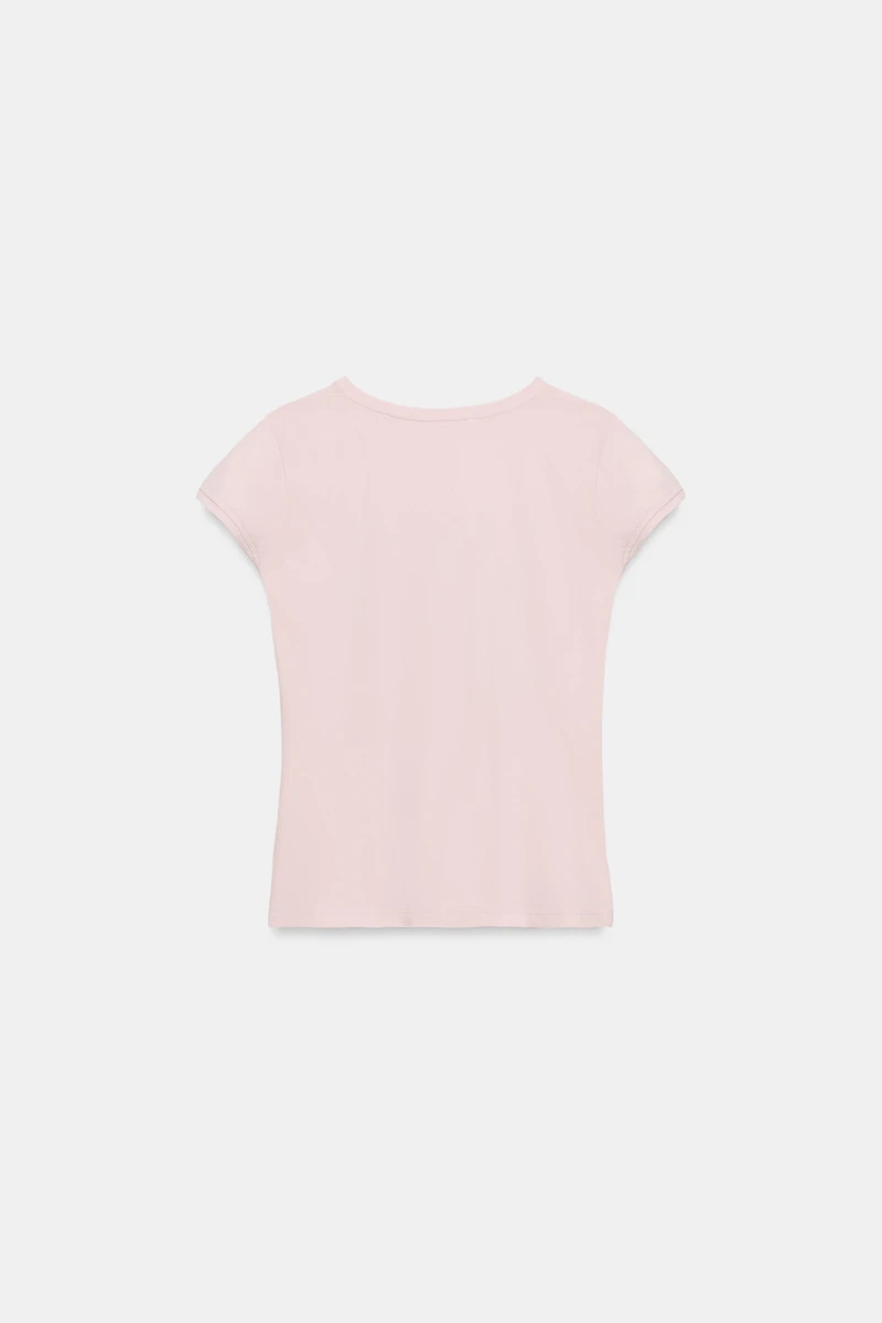 TEXT PRINT SHORT SLEEVE T-SHIRT