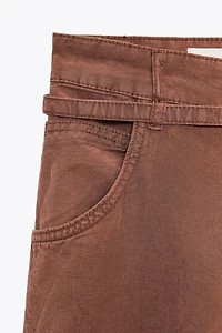 FLOWY BELTED PANTS