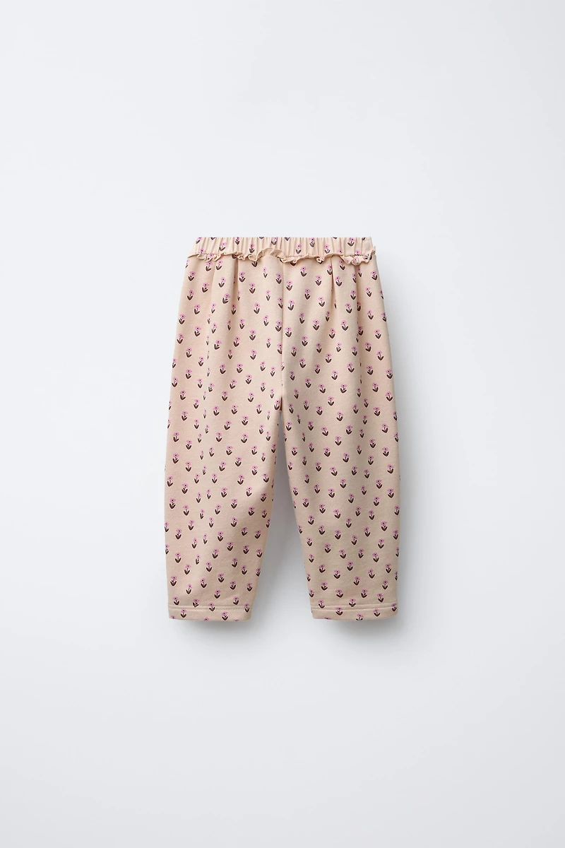PLUSH BALLOON FLORAL PANTS