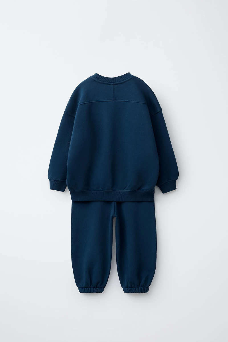 SWEATSHIRT AND WIDE LEG PANTS SET WITH LABEL