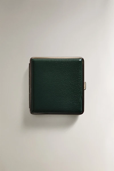 ÉTUI À CIGARETTES CUIR VERT