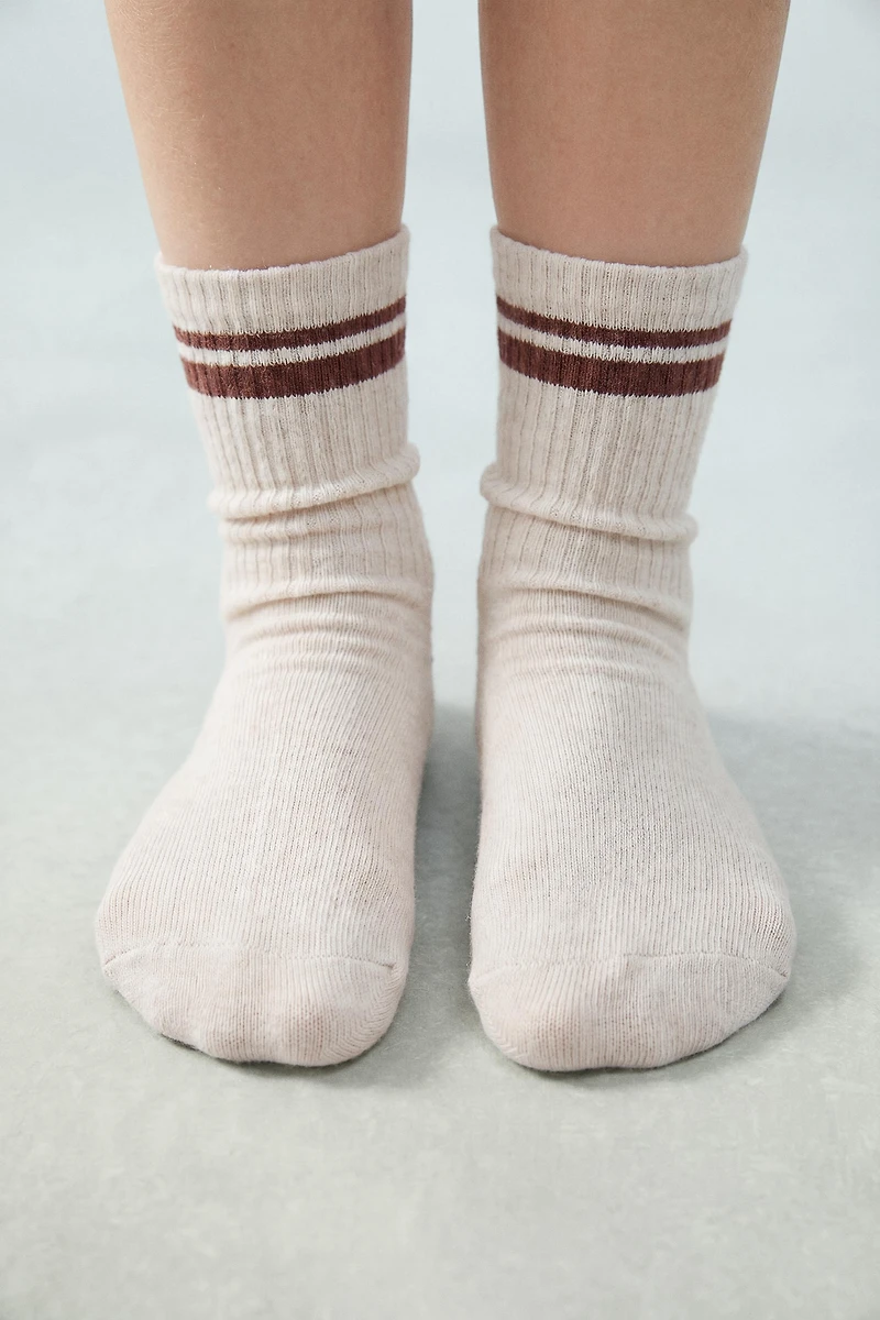 LOT DE TROIS PAIRES CHAUSSETTES HAUTES À RAYURES SPORTIVES