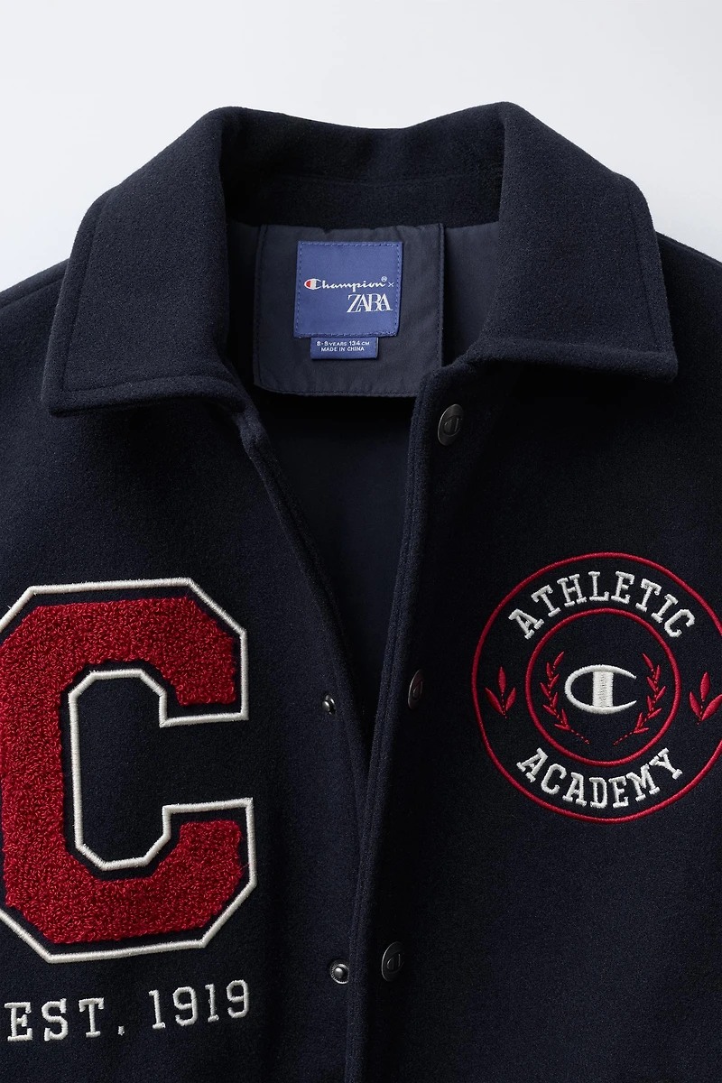 CHAMPION ® X ZARA PATCH CLOTH BOMBER JACKET