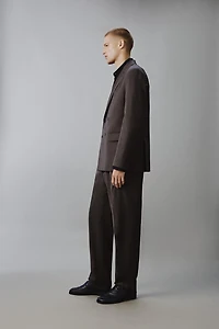 HERRINGBONE DOUBLE BREASTED SUIT JACKET