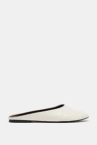 FLAT LEATHER MULE SHOES