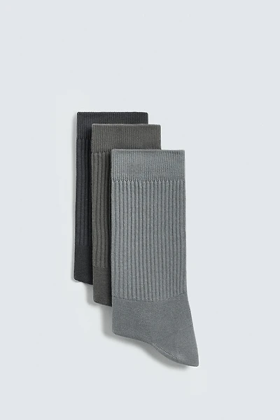 3-PACK RIB SOCKS