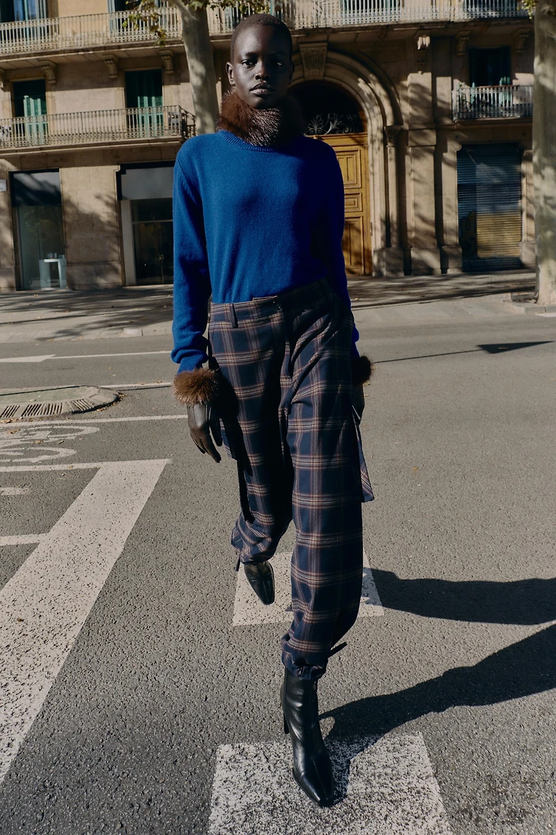 CHECK CARGO BALLOON PANTS