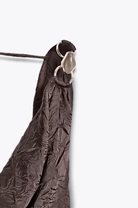 WRINKLED EFFECT SATIN MIDI DRESS