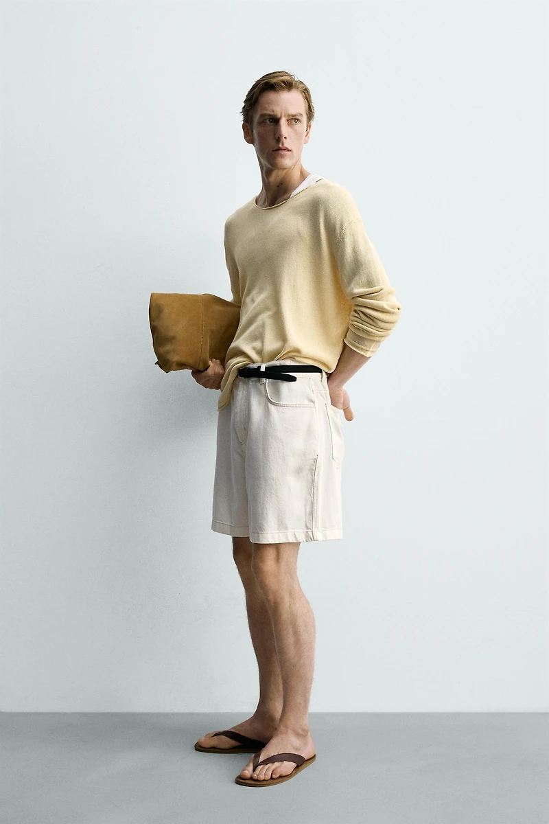 SHORT RELAXED FIT EN LYOCELL MÉLANGÉ