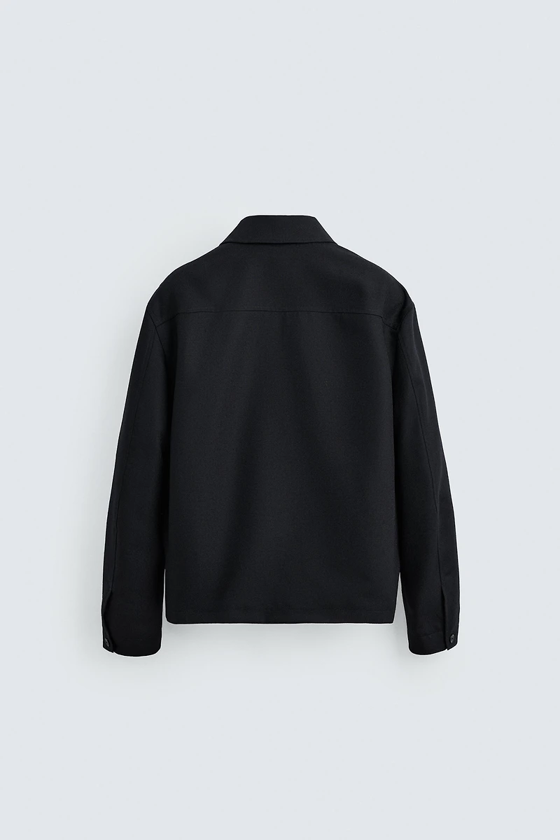 WOOL ZIP-UP OVERSHIRT