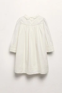 AGES 6-10/ LIMITED EDITION EMBROIDERED FLORAL POPLIN DRESS