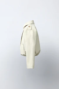 CROPPED ELASTIC HEM TRENCH COAT