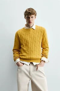 TEXTURED WOVEN COTTON JUMPER